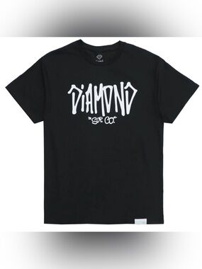 Diamond Supply Co. Kids Black Tee with White Script Logo